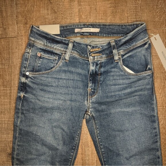 HUDSON Womens Collin Flap Skinny Jeans Size 26 Dark Wash Stretch Mid Rise Denim - Picture 3 of 15